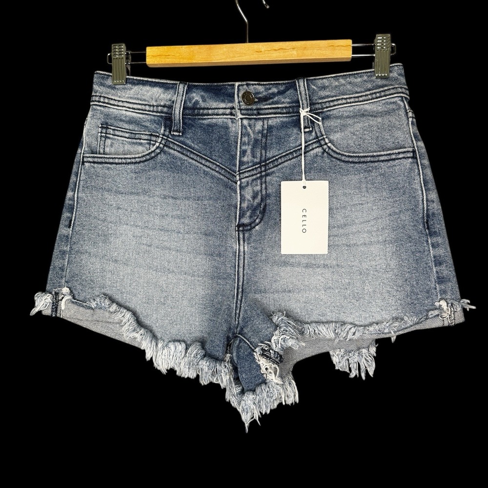 Cello Shorts Size Medium Womens Stretch Cut-Off Blue Denim New WV47234M NWT